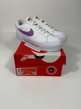 Nike Sneakers Female White Size:8.5 Legacy Lift Low Shoe White/Fuchsia/Black
